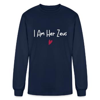 I Am Her Zeus - Men's Long Sleeve T-Shirt - navy - Front