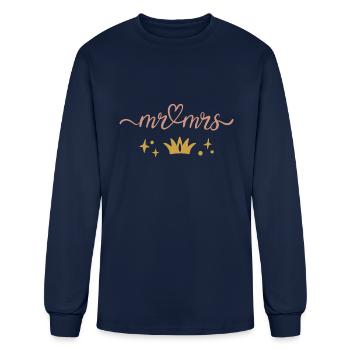 Mr and Mrs - Men's Long Sleeve T-Shirt - navy - Front