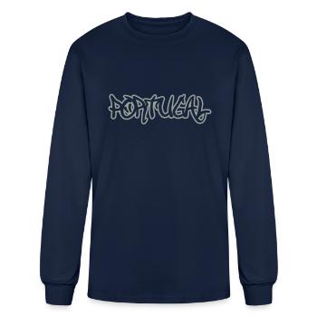 Portugal Graffiti Outline - Men's Long Sleeve T-Shirt - navy - Front