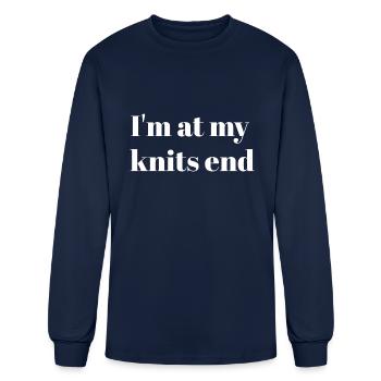 I m At My Knits End - Men's Long Sleeve T-Shirt - navy - Front
