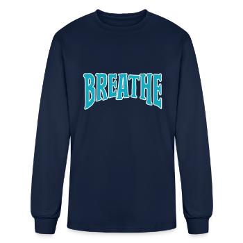 Breathe motivation - Men's Long Sleeve T-Shirt - navy - Front