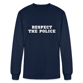 Respect the police - Men's Long Sleeve T-Shirt - navy - Front