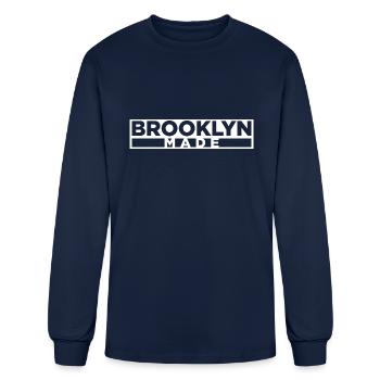made in brooklyn - Men's Long Sleeve T-Shirt - navy - Front