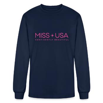 Miss USA Confidently Beautiful - Men's Long Sleeve T-Shirt - navy - Front