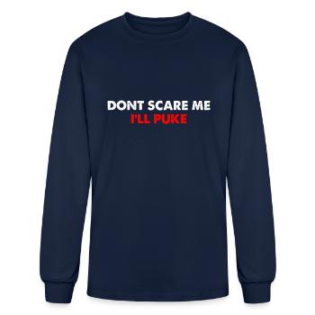 Dont Scare Me I'll Puke - Men's Long Sleeve T-Shirt - navy - Front