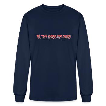 Filthy Knobs Off-road - Crow - Red w/ white - Men's Long Sleeve T-Shirt - navy - Front