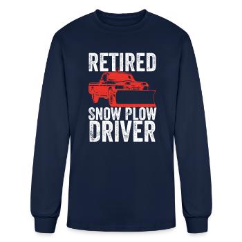 Retired Snow Plow Driver Snowplow Driver - Men's Long Sleeve T-Shirt - navy - Front