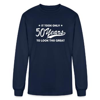 50 ans - T-shirt à manches longues Homme - marine - Devant