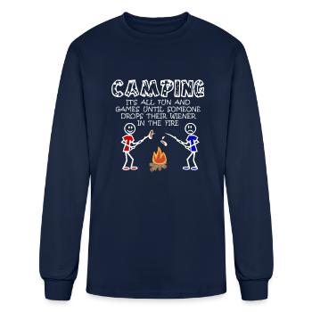 Camping wiener - Men's Long Sleeve T-Shirt - navy - Front