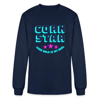 Corn tar Your hole is my goal - Men's Long Sleeve T-Shirt - navy - Front