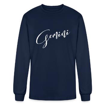 Gemini - Men's Long Sleeve T-Shirt - navy - Front