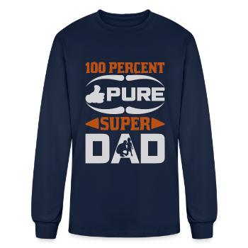 100 Percent pure Super Dad - Men's Long Sleeve T-Shirt - navy - Front