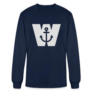 Wanker W Ancre - T-shirt à manches longues Homme - marine - Devant