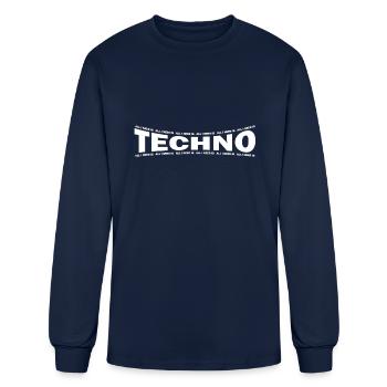 LOVE TECHNO GESCHENK goa pbm bpm goa png - Men's Long Sleeve T-Shirt - navy - Front