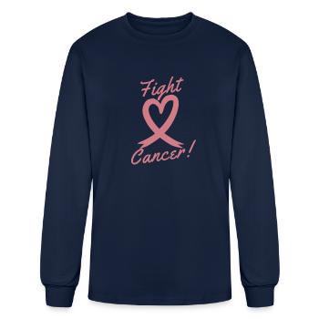 Fighting Breast Cancer - Men's Long Sleeve T-Shirt - navy - Front