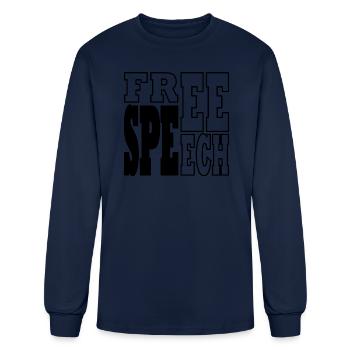 Free Speech black - Men's Long Sleeve T-Shirt - navy - Front