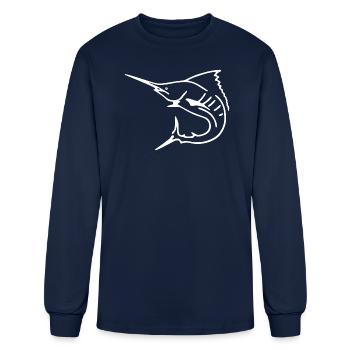 White Blue Marlin Fish - Men's Long Sleeve T-Shirt - navy - Front