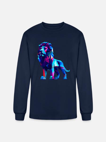 Polygon lions - Men's Long Sleeve T-Shirt - navy