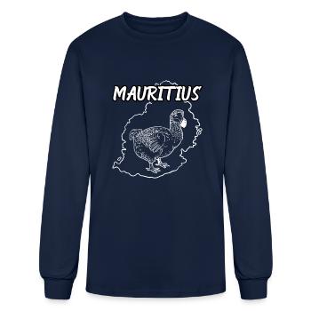 Mauritius Country Map And Dodo Bird - Men's Long Sleeve T-Shirt - navy - Front