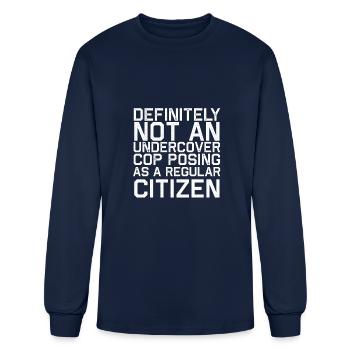 Definitely Not A Cop Costume - Men's Long Sleeve T-Shirt - navy - Front
