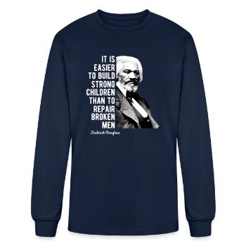 Frederick Douglass Quote For Black History Month - Men's Long Sleeve T-Shirt - navy - Front