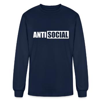 Anti social - Men's Long Sleeve T-Shirt - navy - Front