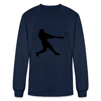 Baseball Sport Bat - Men's Long Sleeve T-Shirt - navy - Front