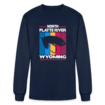 north platte river 1 - Men's Long Sleeve T-Shirt - navy - Front