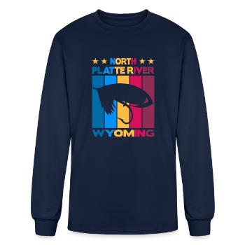 north platte river 3 - Men's Long Sleeve T-Shirt - navy - Front