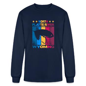 north platte river 4 - Men's Long Sleeve T-Shirt - navy - Front