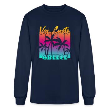 Vai Crete Greece - Men's Long Sleeve T-Shirt - navy - Front