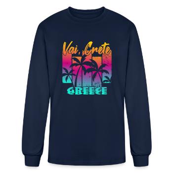 Vai Crete Greece - Men's Long Sleeve T-Shirt - navy - Front