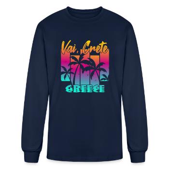 Vai Crete Greece - Men's Long Sleeve T-Shirt - navy - Front