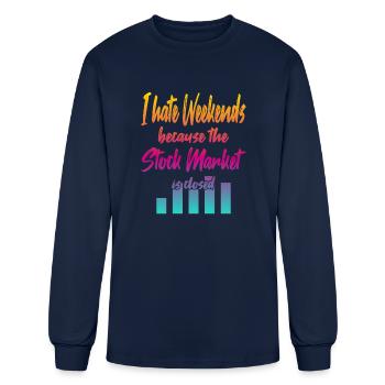 Stock Market is closed - Men's Long Sleeve T-Shirt - navy - Front