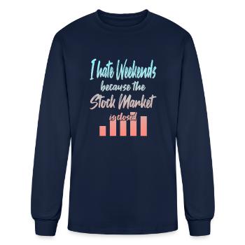 Stock Market is closed - Men's Long Sleeve T-Shirt - navy - Front