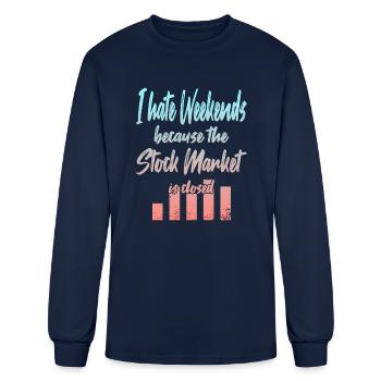 Stock Market is closed - Men's Long Sleeve T-Shirt - navy - Front