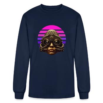 L’avenir du casque de réalité virtuelle - T-shirt à manches longues Homme - marine - Devant