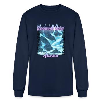 Mendenhall Glacier Alaska - T-shirt à manches longues Homme - marine - Devant
