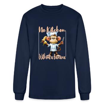 Banana Vibes kitchen monkey - Men's Long Sleeve T-Shirt - navy - Front
