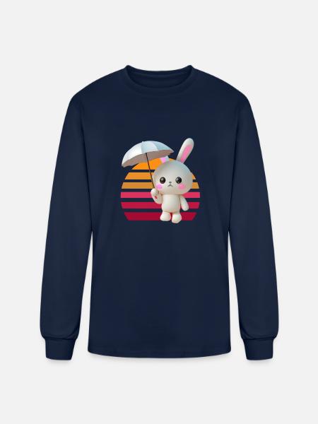 Bunny umbrella - Men's Long Sleeve T-Shirt - navy