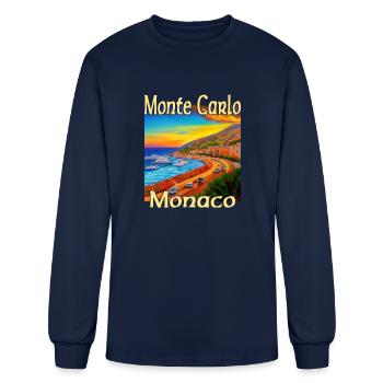 Monte Carlo Sunset in Monaco - Men's Long Sleeve T-Shirt - navy - Front