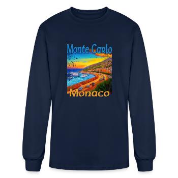 Monte Carlo Sunset in Monaco - Men's Long Sleeve T-Shirt - navy - Front