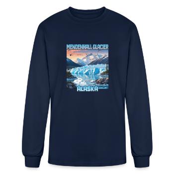 Glacier Mendenhall, Alaska - T-shirt à manches longues Homme - marine - Devant