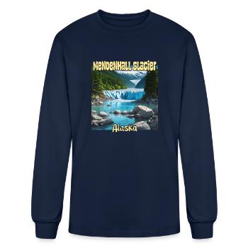 Mendenhall Glacier Alaska - T-shirt à manches longues Homme - marine - Devant