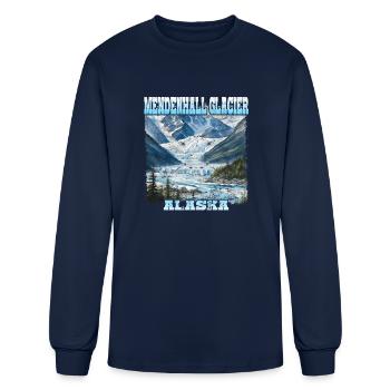 Mendenhall Glacier Alaska - T-shirt à manches longues Homme - marine - Devant