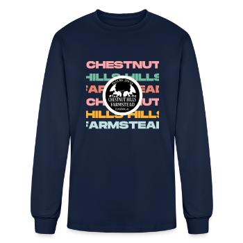 female colorblock logo - Men's Long Sleeve T-Shirt - navy - Front