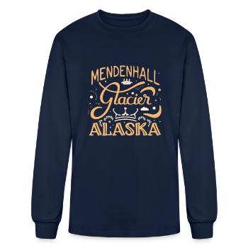 Mendenhall Glacier Alaska - T-shirt à manches longues Homme - marine - Devant