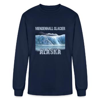Mendenhall Glacier Alaska - T-shirt à manches longues Homme - marine - Devant