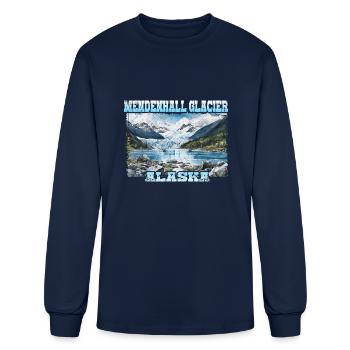 Mendenhall Glacier Alaska - T-shirt à manches longues Homme - marine - Devant