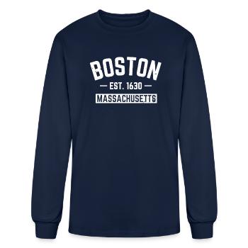 Boston (États-Unis) (États-Unis) - T-shirt à manches longues Homme - marine - Devant